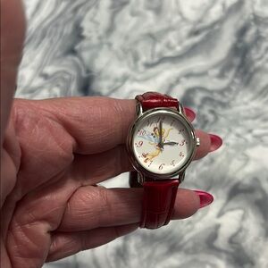 Red Disney Faux Leather tinkerbell Watch Christmas outfit
